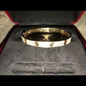 Cartier love bracelet. Diamond paved.